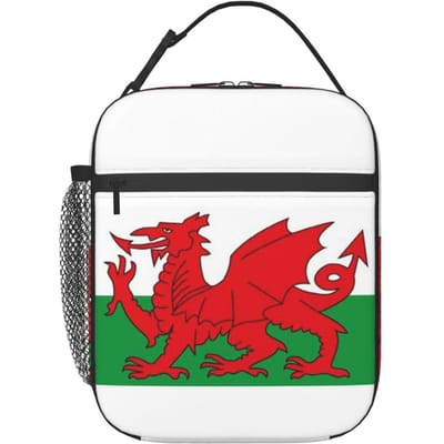 Vlag van Wales Welshe Draak Geïsoleerde Lunchtas voor Vrouwen Kinderen Lekkend Bewijs Voedseldozen Thermische Lunchbox Tote One Size red