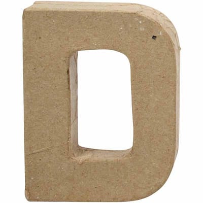 Letter, D, H: 10 cm, B: 7,7 cm, dikte 1,7 cm, 1 stuk