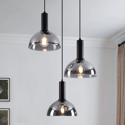 LumenXL Hanglamp zwart - smoke glas, 3-lichts - Fares