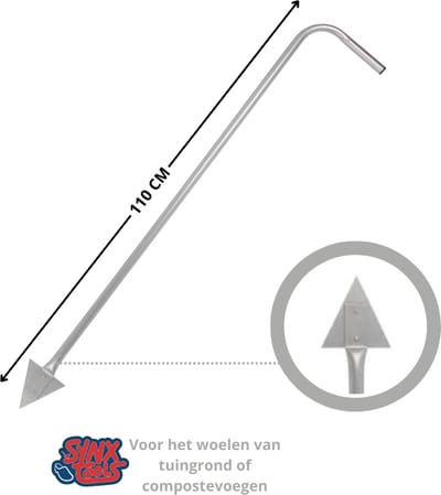 Synx Tools Compostpook Compostwoeler - Verluchter voor compostbak - compost verluchter metaal - compostvat -