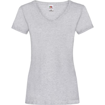 Fruit of the Loom Dames/Dames Valueweight V Hals T-shirt (Heide Grijs)