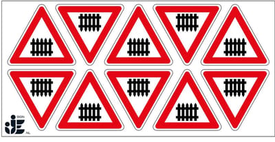 Spoorwegovergang sticker - J10 | 5 cm - 10 stuks per vel