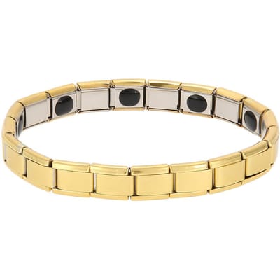 Eenvoudige stijl unisex titanium stalen armband polsband sieraden bangle voor gezondheid en energie (Goud) beige