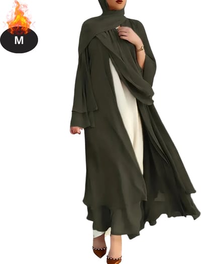 Bovista Islamitische Kleding - Djellaba Dames - Moslim Kleding - Arabisch Dames Kaftan - Alhamdulillah - Donkergroen M