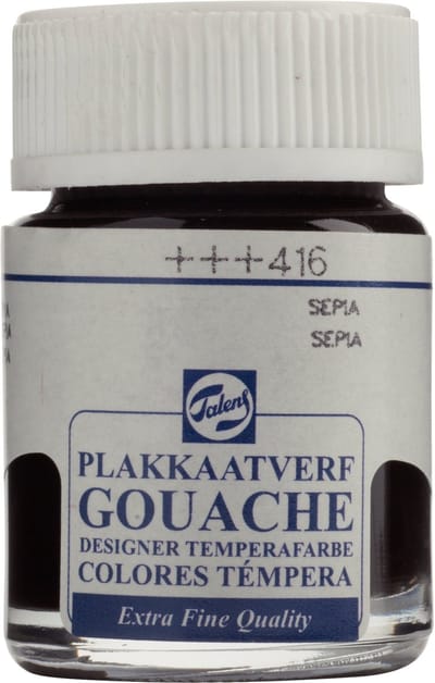 Talens Plakkaatverf Extra Fijn - 16 ml Sepia 416 Flacon - Sterk gepigmenteerde matte verf