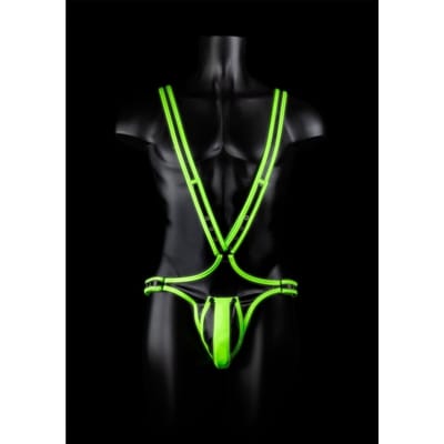 Shots - Ouch! Lichaamsbedekkend Harnas - S/M neon green/black S/M
