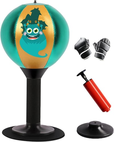 Grappige Bokszak - Tafelbal Speelgoed - Hand-oog Coördinatie - Eenvoudige Bevestiging - 37 cm Hoog - Zwart