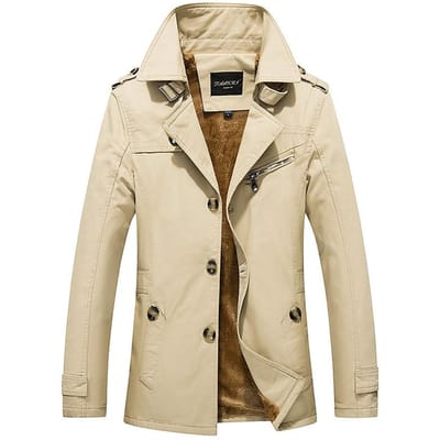 Jeugdjas Heren Verdikte Revers Katoenen Kleding Casual Herenjas Grote Maat Winterjas Losse Casual Top 4XL beige
