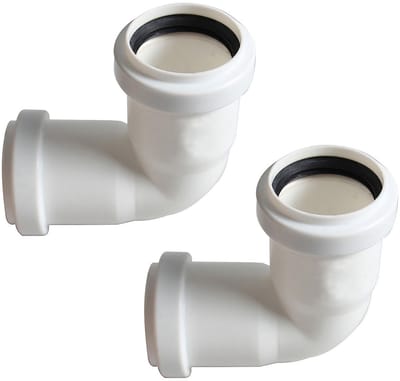 Dailygoods- Afvalpijp 90 Graden Bocht - 2 Stuks - 40 mm Afvalcompressie - PVC/PP Materiaal - Chemisch Bestendig - Inclusief Rubber O-ring - Afvoerbocht