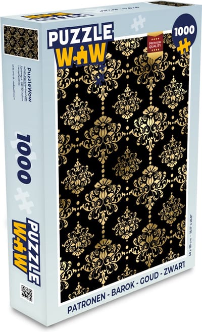 Puzzel Patronen - Barok - Goud - Zwart - Legpuzzel - Puzzel 1000 stukjes volwassenen