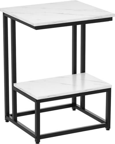 HOMCOM Bijzettafel - Staal - 45x40x61,5cm - Zwart