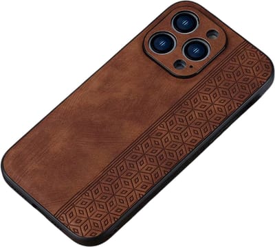 Leren Telefoonhoesje – Geschikt voor iPhone 17, Schokabsorberend Smartphone Hoes, Luxe Business Case, Volledige Bescherming - Bruin