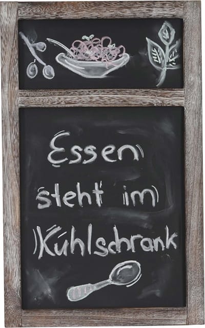 Reclamebord MCW-C51, krijtbord, 55x34x2cm, hout shabby-look vintage ~ bruin