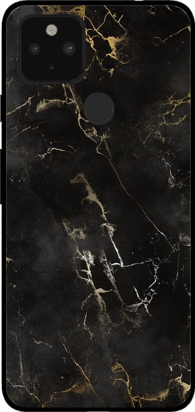 Smartphonica Telefoonhoesje voor Google Pixel 4A 5G met marmer opdruk - TPU backcover case marble design - Zwart geschikt voor Google Pixel 4A 5G