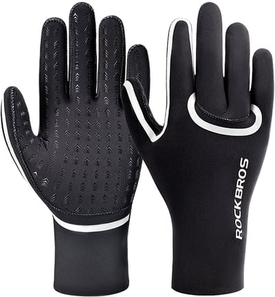 Rockbros Full Waterproof Cycling Gloves Size: L/XL - Black