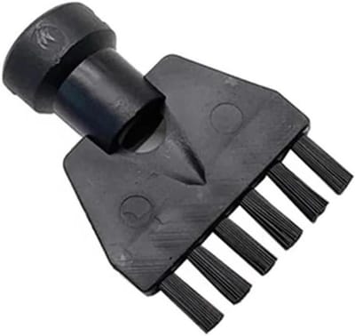 Stoomreiniger Borstel - Vervangend Onderdeel - Effectief Schrobben - Nylon en Koperen Borstels - 10x10x10 cm - Zwart