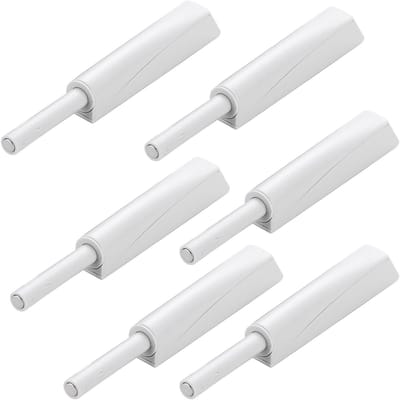 Set van 6 Witte Deursluiters, Duwdeur Openers, Zachte Sluiting Deurdempers voor Kasten en Lades