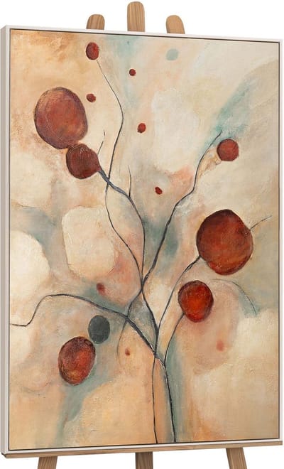 Canvas schilderij handgeschilderd scarlet constellations abstract – YS-Art Gallery – Luxe wanddecoratie voor woonkamer – Modern schilderij voor slaapkamer en hal