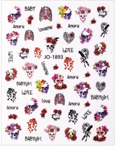 GNB-LAB JO-1893 Serie - Zelfklevende Nagelstickers - Halloween - Dunne - Flexibel