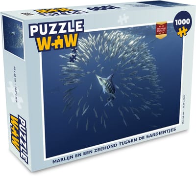 Puzzel Zwaardvis - Blauw - Water - Legpuzzel - Puzzel 1000 stukjes volwassenen