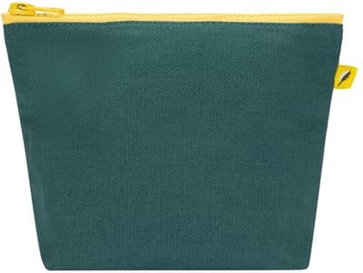 Fluff - Tiny Zip Pouch - Cypress - etui - biologische GOTS katoen - RPET (gerecyclede waterfles) voering - stevige YKK rits