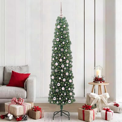 vidaXL - Kunstkerstboom - Groen - 210 - cm - PVC - en - Staal - en - Kunststof