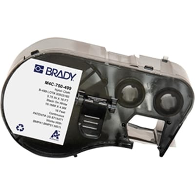 Brady M4C-750-499 nylon labels zwart op wit | 19,05 mm x 4,88 m (origineel)
