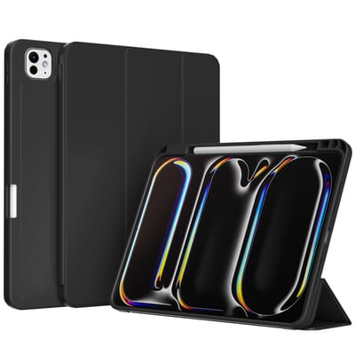Accezz Tablet Hoes - Geschikt voor Apple iPad Pro 11 (2025) M5 / Pro 11 (2024) M4 - Smart Silicone Bookcase - Zwart