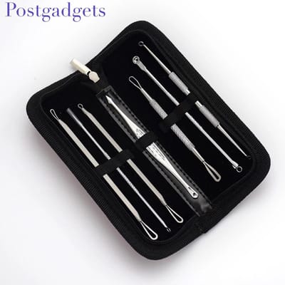 Saizi XXL Set - Mee-eters & Acne Verwijderen Set - RVS Blackhead Killer Comedonenlepel - Mee-eter Lepel – 8 delig