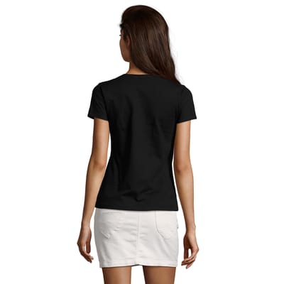 SOLS Dames/Dames Imperial V Hals T-shirt (Diep zwart)