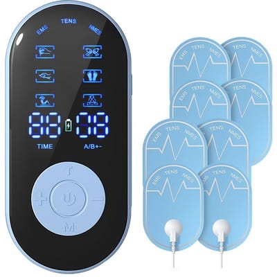 Oplaadbare 18 Modi EMS TENS Spierstimulator Pijnverlichting Lichaamsmassager Elektrodepleisters Fysiotherapie