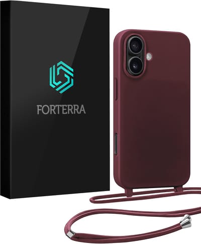 Hoesje Geschikt voor iPhone 17 Case Siliconen Hoes Met Koord - Hoes Geschikt voor iPhone 17 Met Telefoonkoord Hoesje Backcover - Aubergine