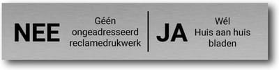 Brievenbusbordje RVS-look - NEE / JA - 15 x 2,5 cm | Gratis Verzending | Decoporta