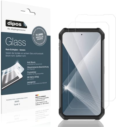 dipos – 2x Pantserfolie geschikt voor 8849 Tank 5 | 9H Screenprotector