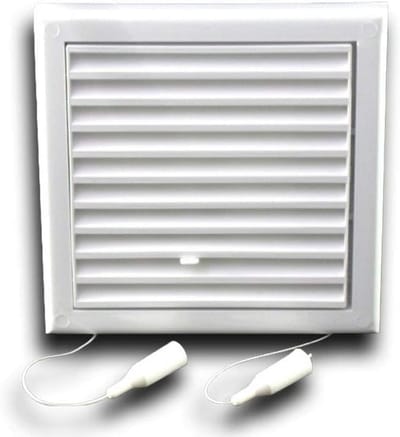 Ventilatie rooster - Afsluitrooster - Luchtcirculatie - Insectenwering - 154 x 154 mm - Wit