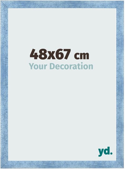 Your Decoration - Fotolijst 48x67 cm - MDF - Helder Blauw Geveegd - Pisa