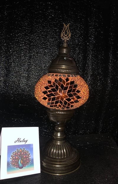 Handgemaakte Turkse sfeerlamp met bruin gele gekleurde Mozaïek nachtlamp Oosterse Sprookjes tafellamp