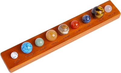 Natuurlijke Amethist Rock Set - 9 Planeten Solar Systeem Decoratie voor Bureau, Ruimte-Thema Organizer en Geologie Cadeau voor Kantoor en Thuis