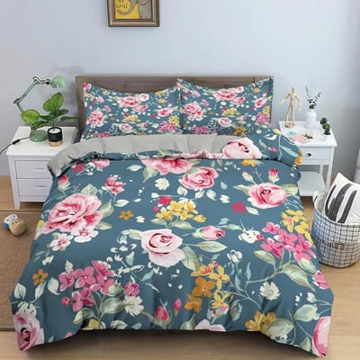 Klassieke dekbedovertreksets Bloemenblauw Goud King, Queen, Full, Twin Dubbele dekbedovertrekken Kussenslopen Beddengoed Beddengoedset 260x220cm 180x210cm 3pcs
