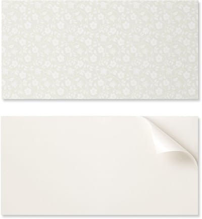 Vinyl decoratie met print, eenvoudig te monteren (100x50 cm), bloemenpatroon op de achtergrond.