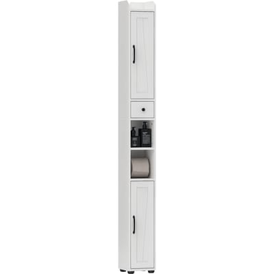 HOMCOM Badkamerkast - Spaanplaat - 20x20x185cm - Wit