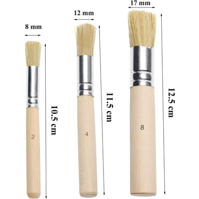 3 stuks Houten Stencil Kwasten Natte Borstelharen DIY Kunst Ambachten Verfkwasten voor Acrylverf Houten Muur Olie Waterverf Kaart voor Thuis