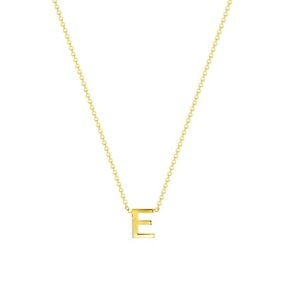 Lucardi Dames Ketting met letter hanger - 9 karaat - Ketting - Cadeau - 43 cm - Geelgoud