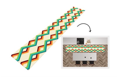 Keukenloper 300x50 cm - Keukenmat vinyl Retro - Strepen - Design - Seventies - Keukenmatten loper - Keuken vloerkleed tapijt