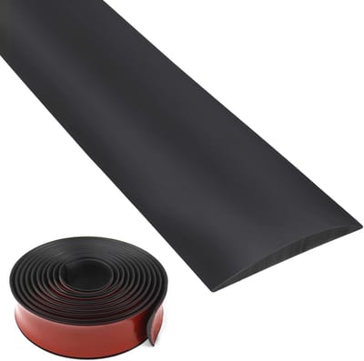 Overgangsprofiel - Zelfklevend - Voor vloeren - Zwart 6 meter lang en 4 cm breed