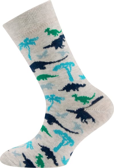 Kindersok Ewers Lichtgrijs met T-Rex en Dinos-23/26