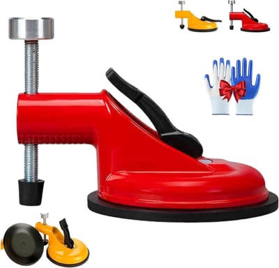 Hoogteversteller Tegels - Nivelleerhulp Steller - Werkbladen Plaatsen - Sterke Vacuümzuiging - 17x11cm - Rood