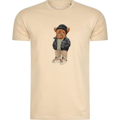 Heren Tee SS met Ballin Est. 2013 Cool Cow Tee Print - Beige - Maat 3XL