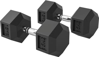 Kurzhanteln - 2 x 15 kg - Gekartelde Gietijzeren Dumbbells - Fitness Thuis - Gietijzer - Zwart