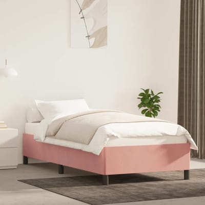 vidaXL - Bedframe - fluweel - roze - 100x200 - cm